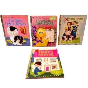 Vintage Lot Four (4) A Little Golden Books Children’s Mother Goose, Baby’s House